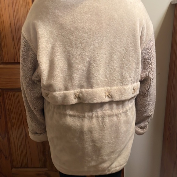 Rothschild Plush women’s M IZZI hooded‎ coat Cream zipper w/drawstring waist - Picture 8 of 8